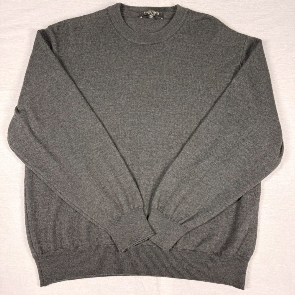Murano by Raffi Sweater Italian Wool Blend Gray Crew Neck Mens XL 42" Chest